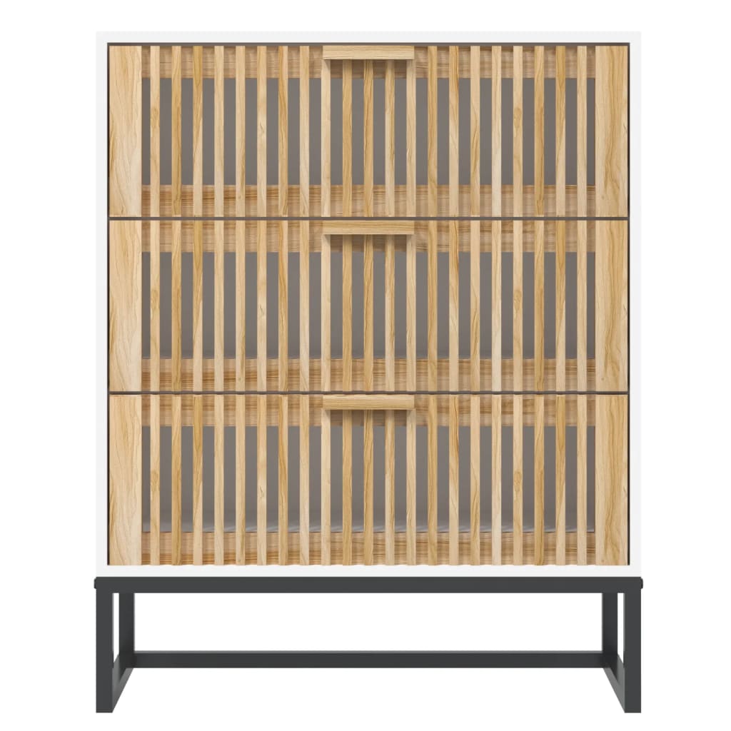 vidaXL Buffet blanc 60x30x75 cm bois d'ingénierie