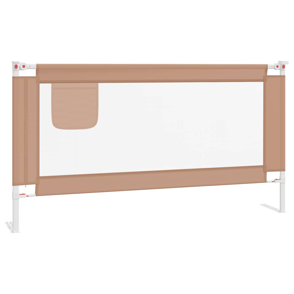 vidaXL Barrière de sécurité de lit d'enfant Taupe 160x25 cm Tissu