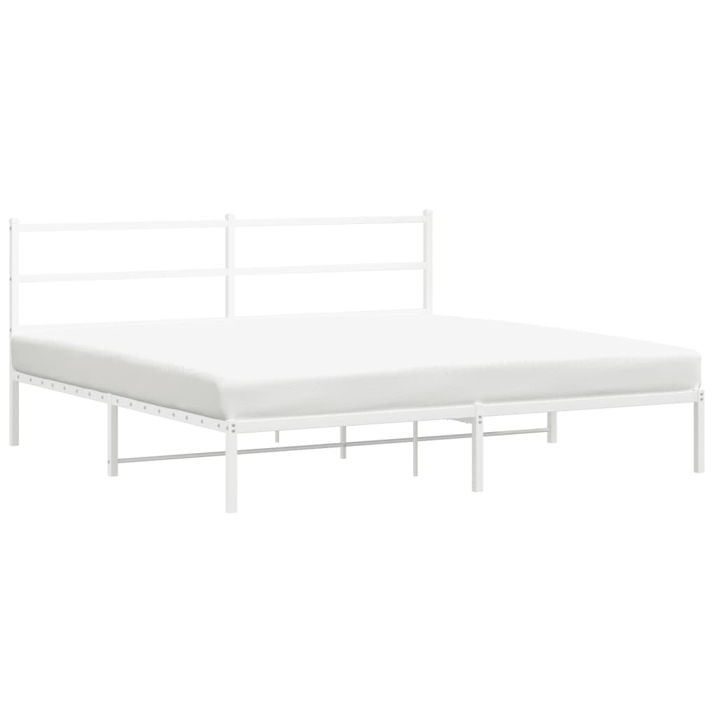 vidaXL Cadre de lit métal sans matelas et tête de lit blanc 193x203 cm