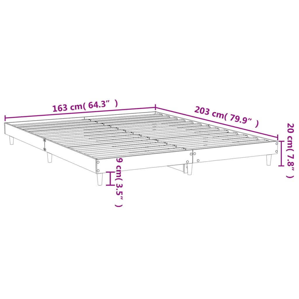 vidaXL Cadre de lit sans matelas chêne sonoma 160x200 cm