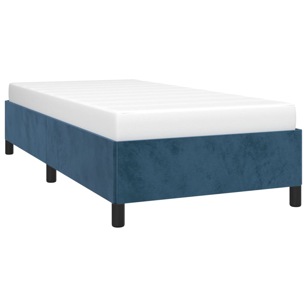 vidaXL Cadre de lit sans matelas bleu foncé 90x200 cm velours