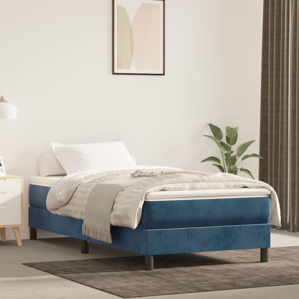 vidaXL Matelas de lit à ressorts ensachés Bleu foncé 80x200x20 cm