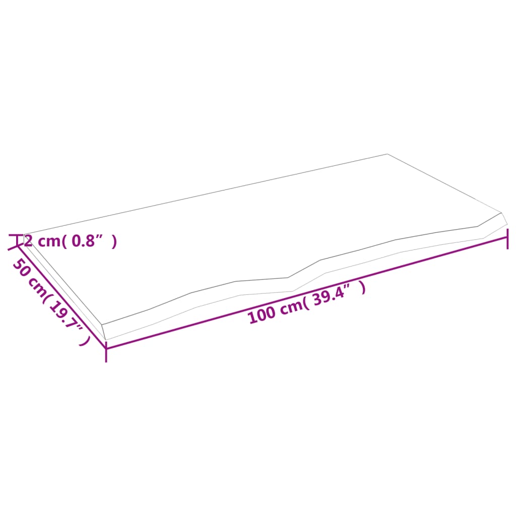 vidaXL Étagère murale marron foncé 100x50x2cm bois chêne massif traité