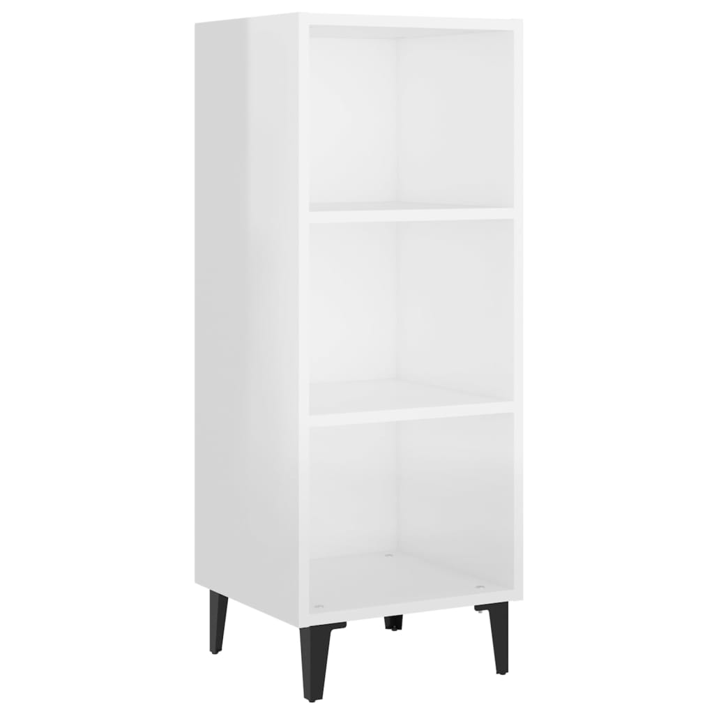 vidaXL Buffet Blanc brillant 34,5x32,5x90 cm Bois d'ingénierie