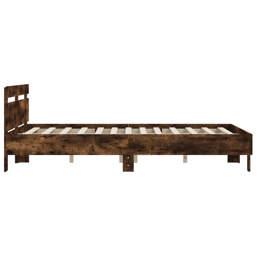 vidaXL Cadre de lit sans matelas chêne fumé 140x190 cm