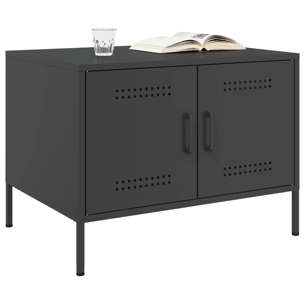 vidaXL Table basse noir 68x50x50,5 cm acier