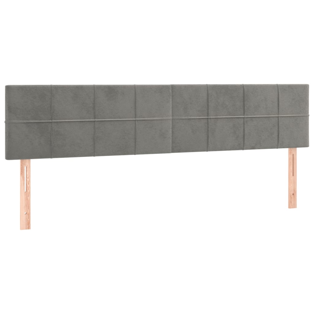 vidaXL Sommier à lattes de lit et matelas Gris clair 160x200cm Velours