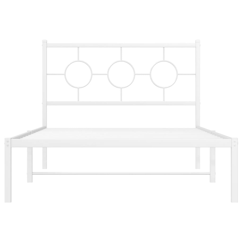 vidaXL Cadre de lit métal sans matelas et pied de lit blanc 107x203 cm