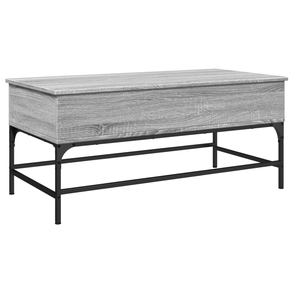 vidaXL Table basse sonoma gris 100x50x45 cm bois d'ingénierie et métal