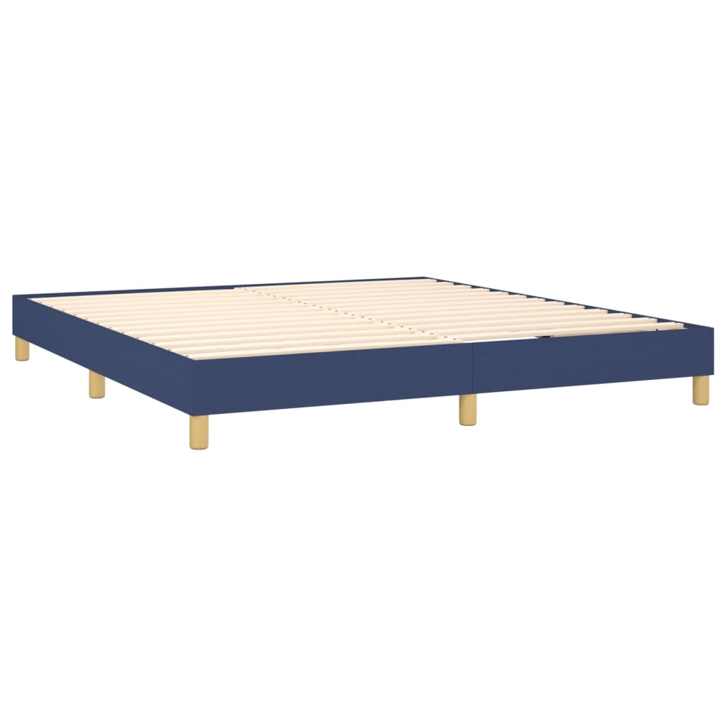 vidaXL Sommier à lattes de lit avec matelas LED Bleu 180x200 cm Tissu