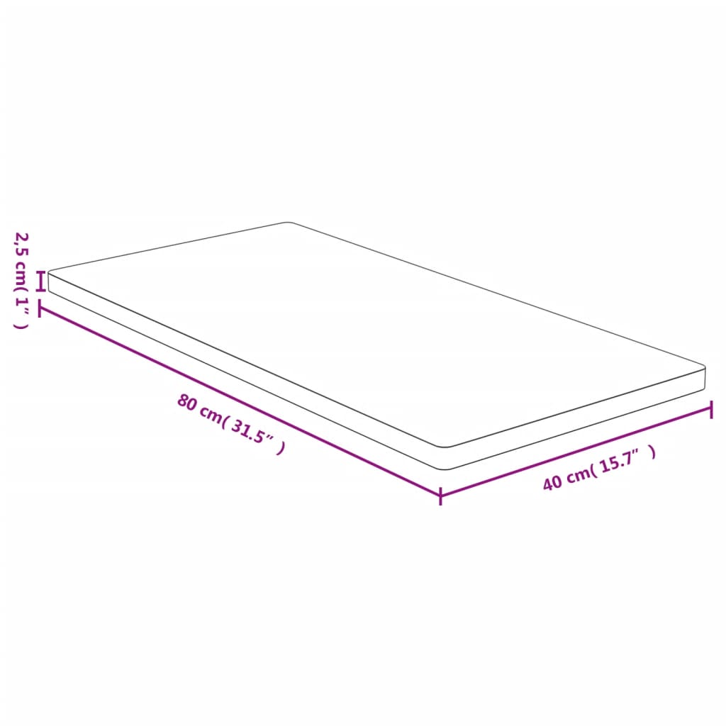 vidaXL Dessus de table 40x80x2,5 cm bambou