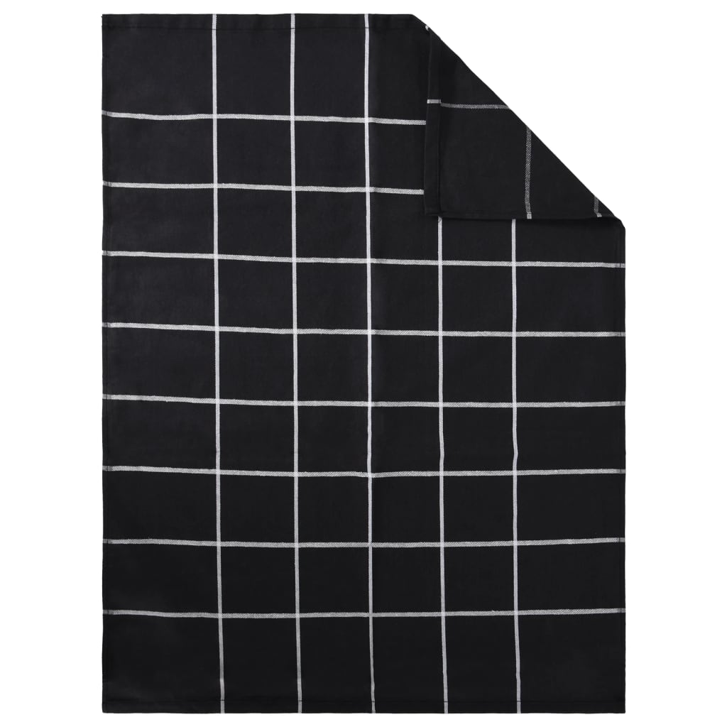 vidaXL Ensemble de serviettes 12 pcs noir coton