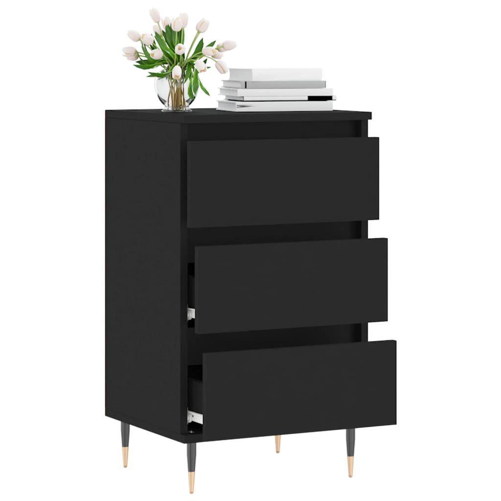 vidaXL Buffet noir 40x35x70 cm bois d’ingénierie