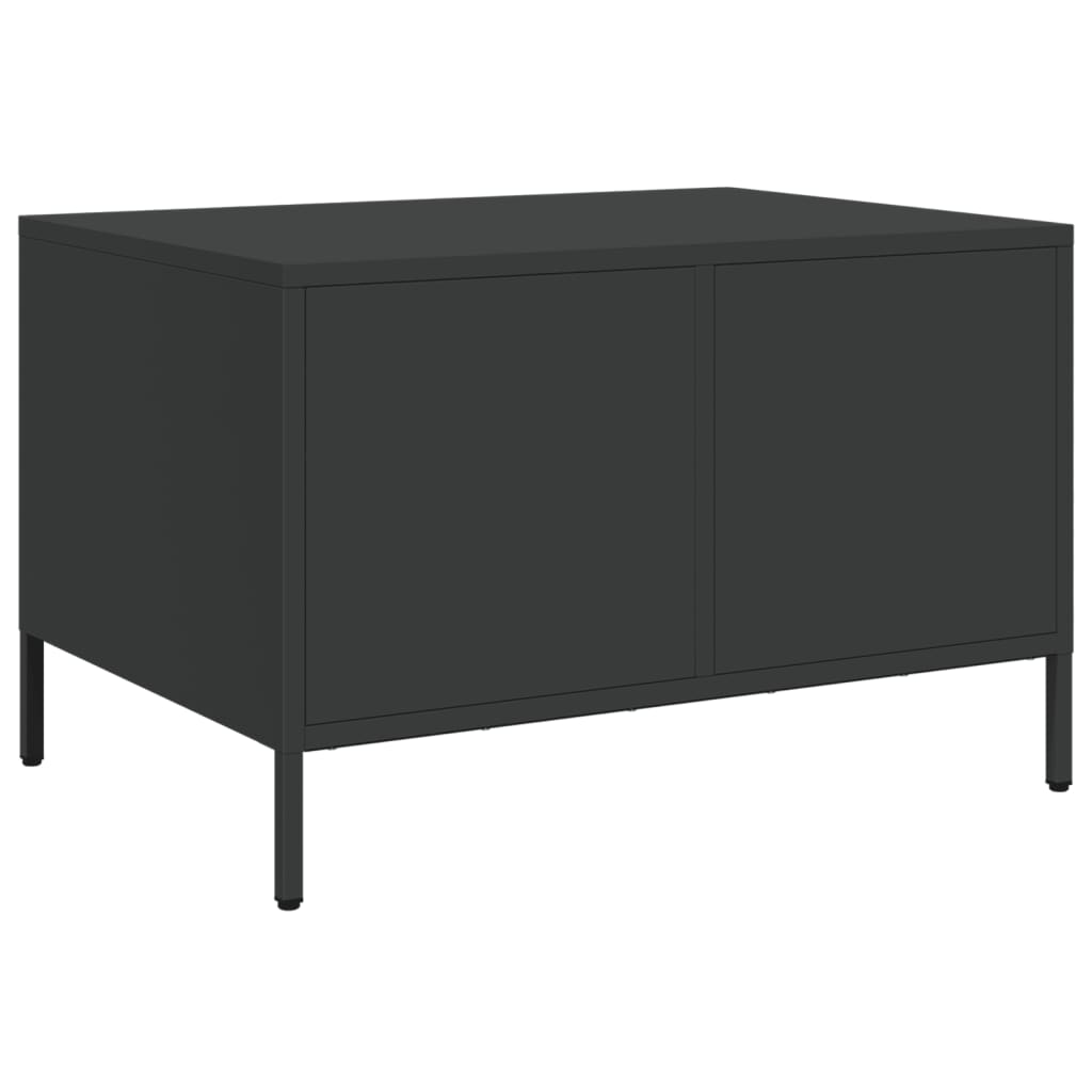 vidaXL Meuble TV noir 68x50x43,5 cm acier laminé à froid