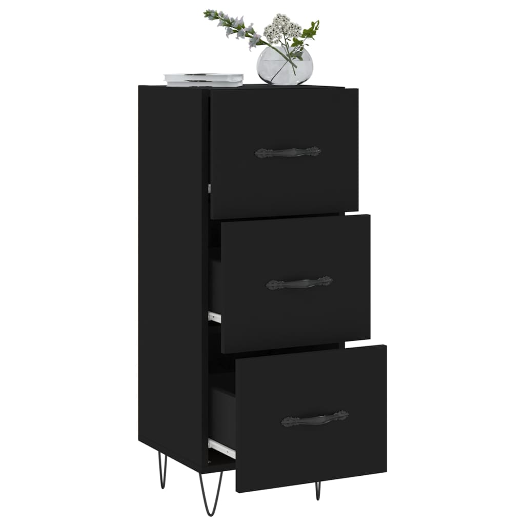 vidaXL Buffet Noir 34,5x34x90 cm Bois d'ingénierie