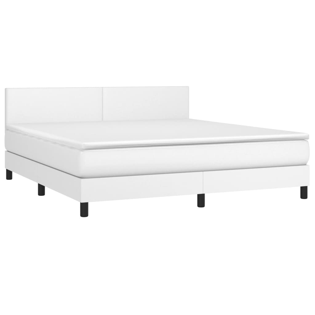 vidaXL Sommier à lattes de lit avec matelas et LED Blanc 180x200 cm