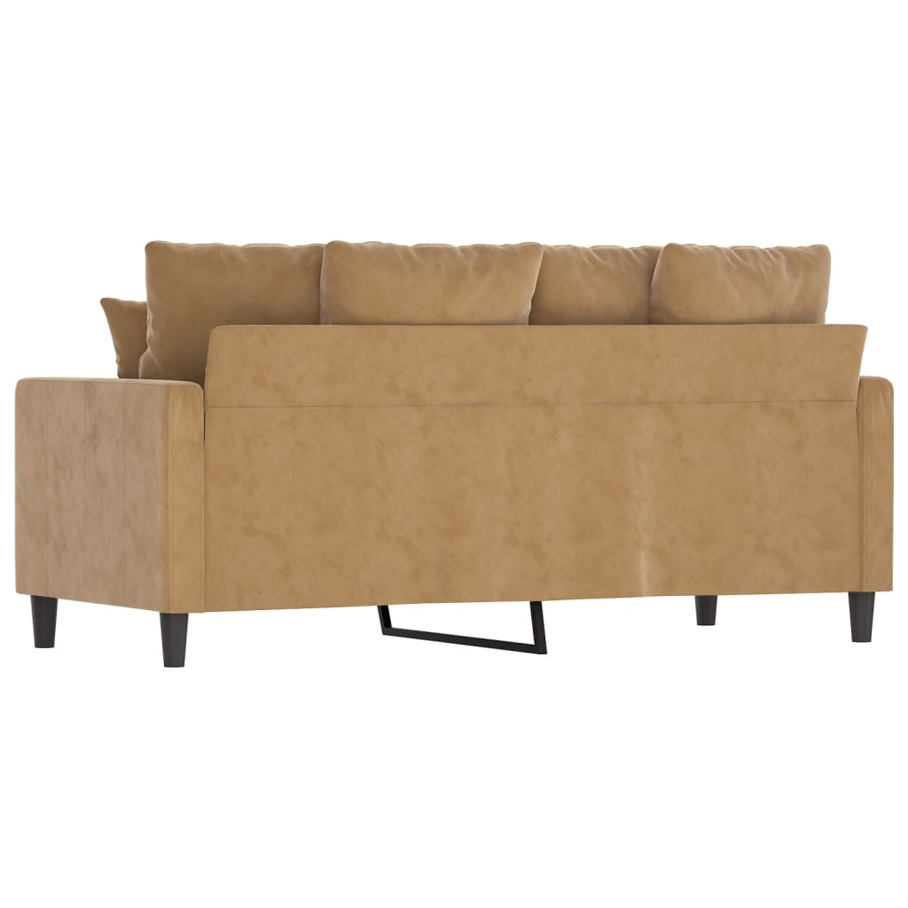 vidaXL Canapé à 2 places Marron 140 cm Velours