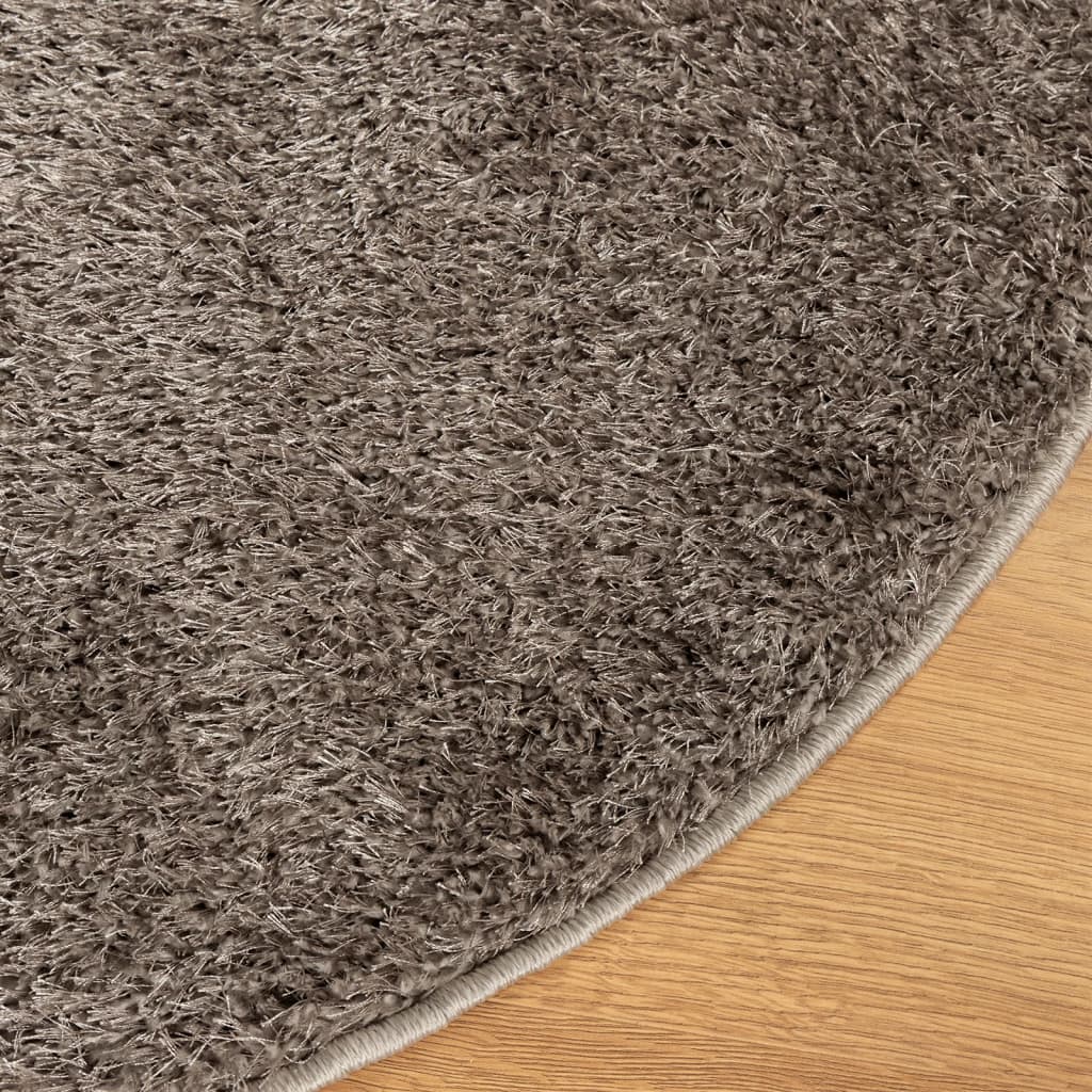 vidaXL Tapis ISTAN à poils longs aspect brillant gris Ø 100 cm