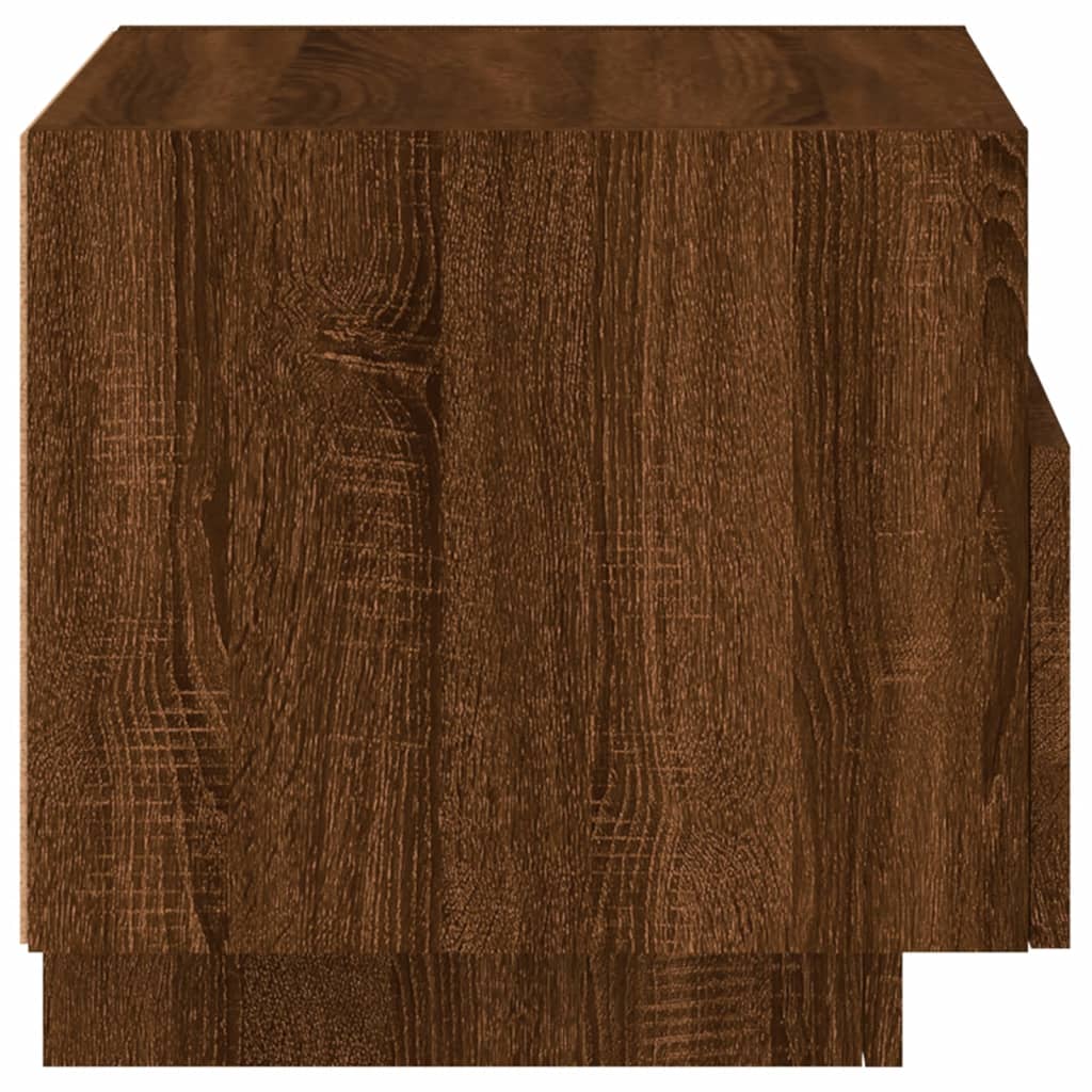 vidaXL Table de chevet avec lumières LED chêne marron 40x39x37 cm