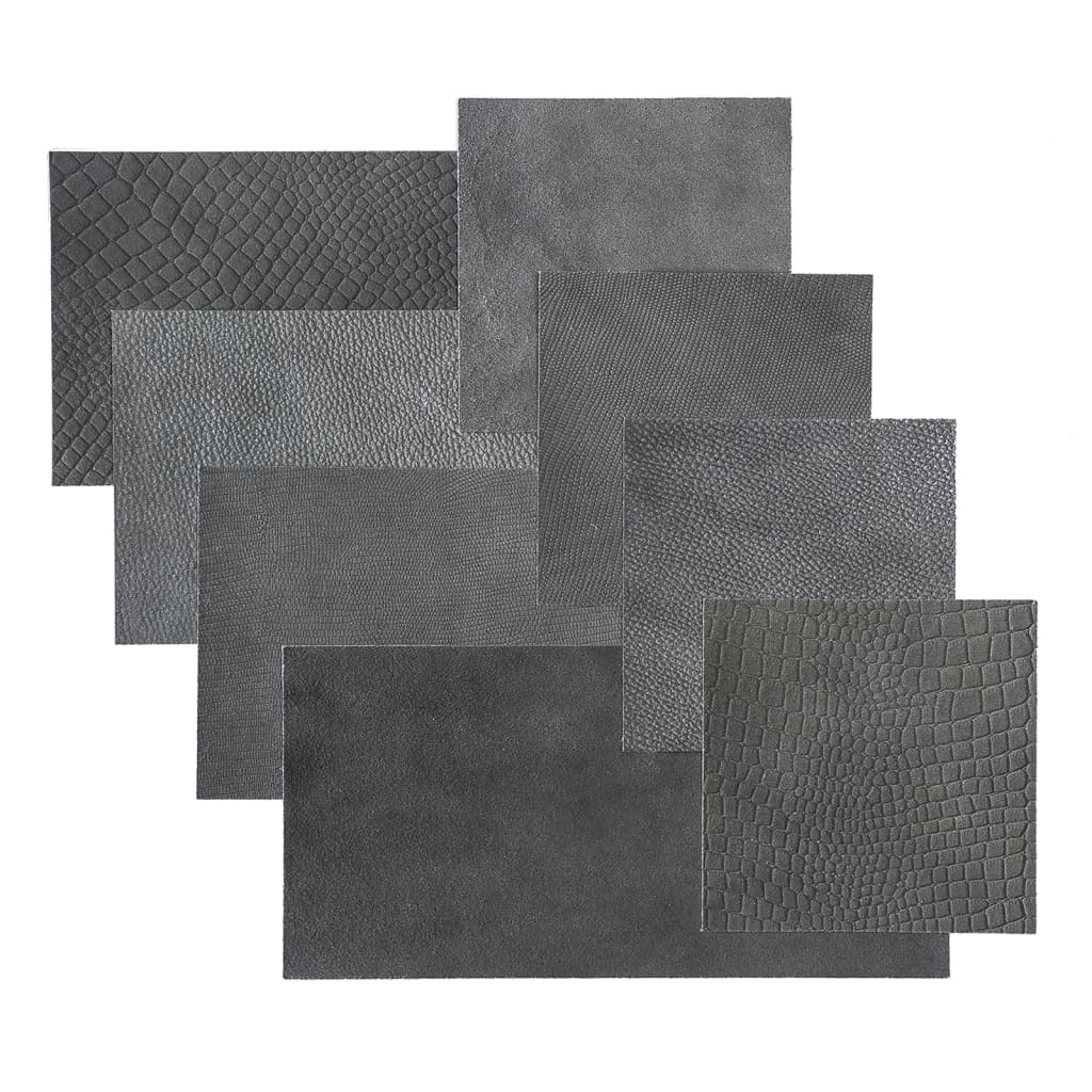 WallArt Panneaux muraux en cuir Bowen Gris ombragé 32 pcs