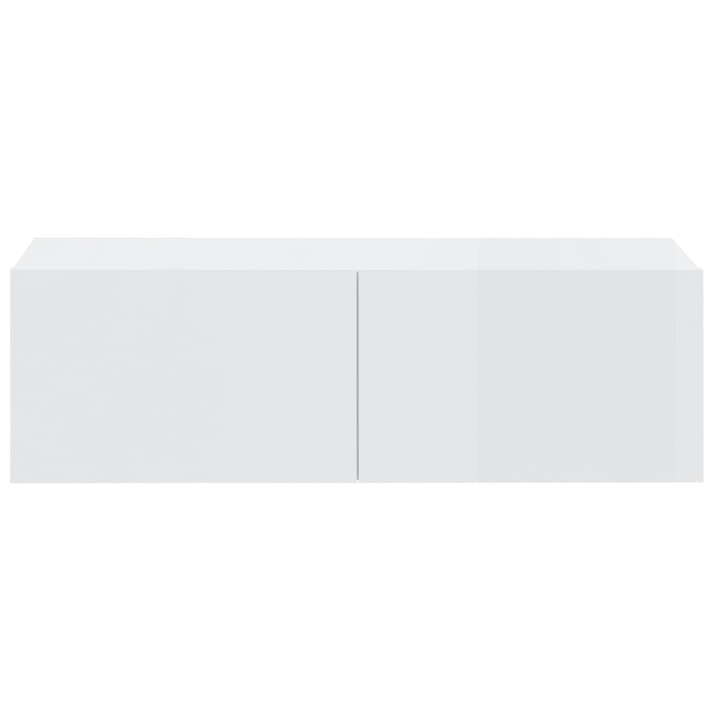 vidaXL Meubles TV muraux 4 pcs Blanc brillant 100x30x30 cm