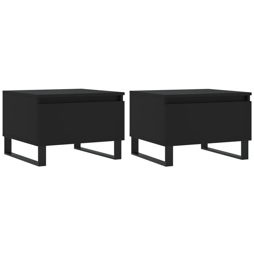 vidaXL Tables basses 2 pcs noir 50x46x35 cm bois d'ingénierie