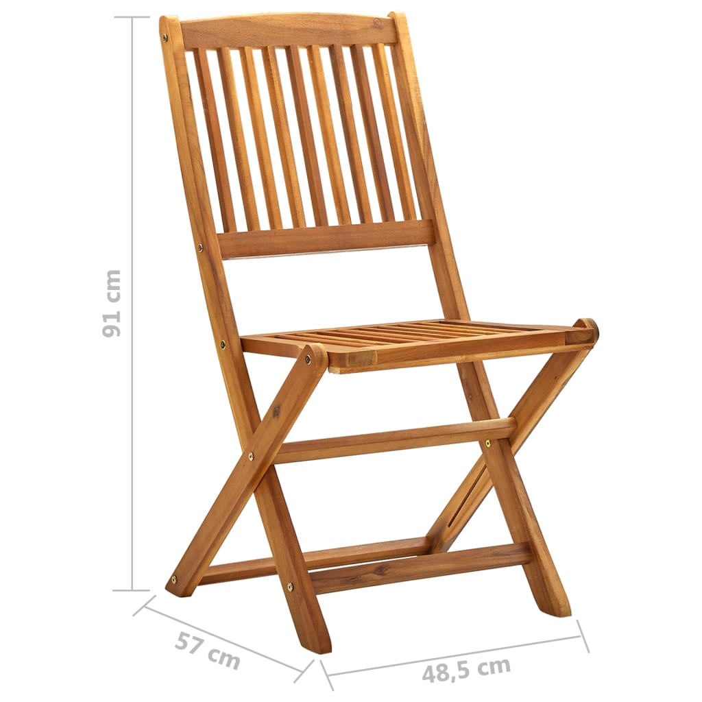 vidaXL Chaises pliables d'extérieur lot de 2 Bois d'acacia solide