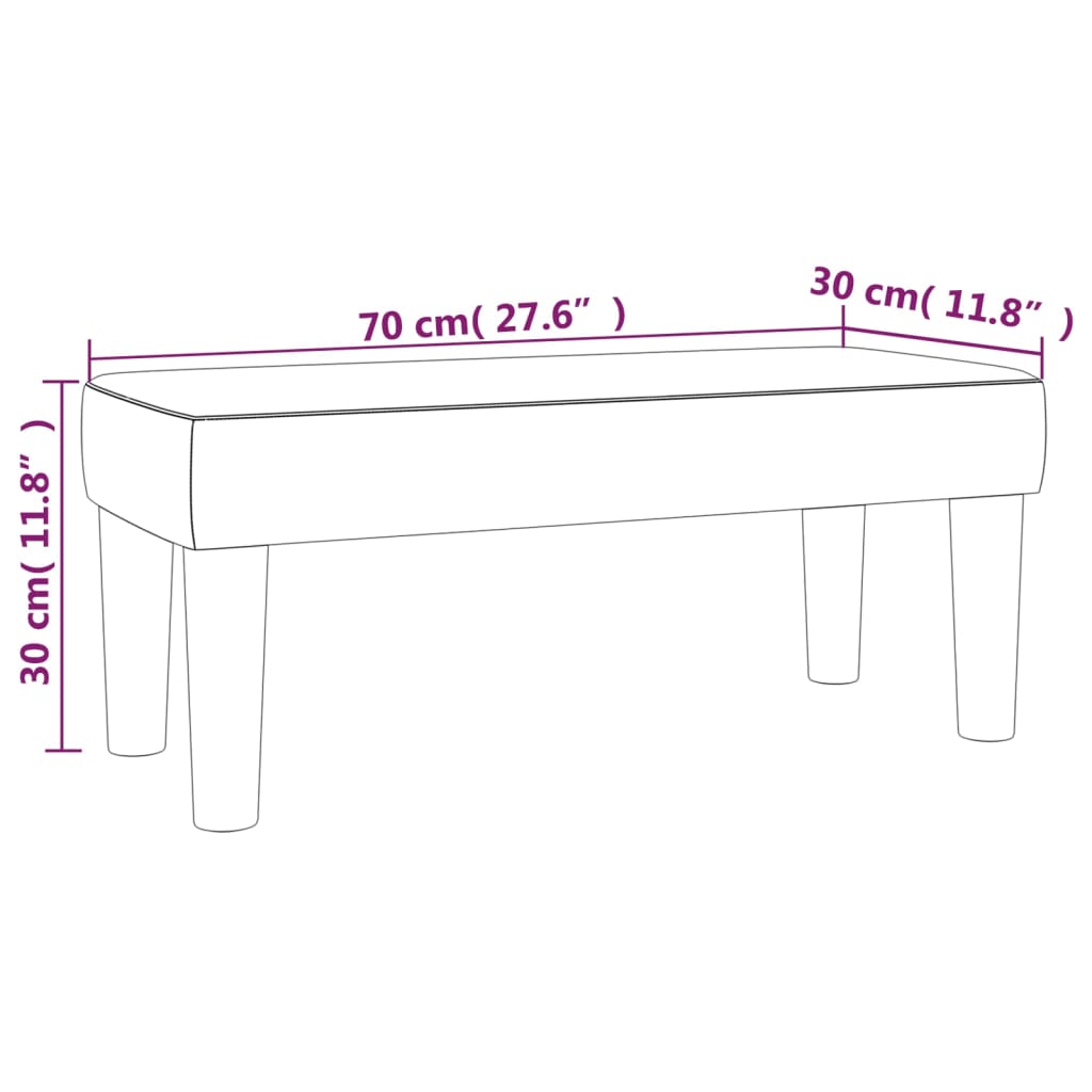 vidaXL Banc Rose 70x30x30 cm Velours