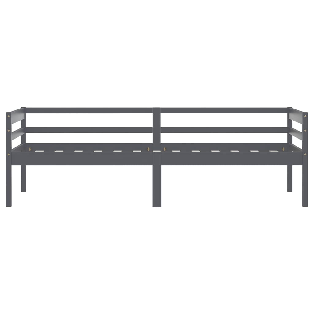 vidaXL Cadre de lit sans matelas gris foncé bois pin massif 90x200cm