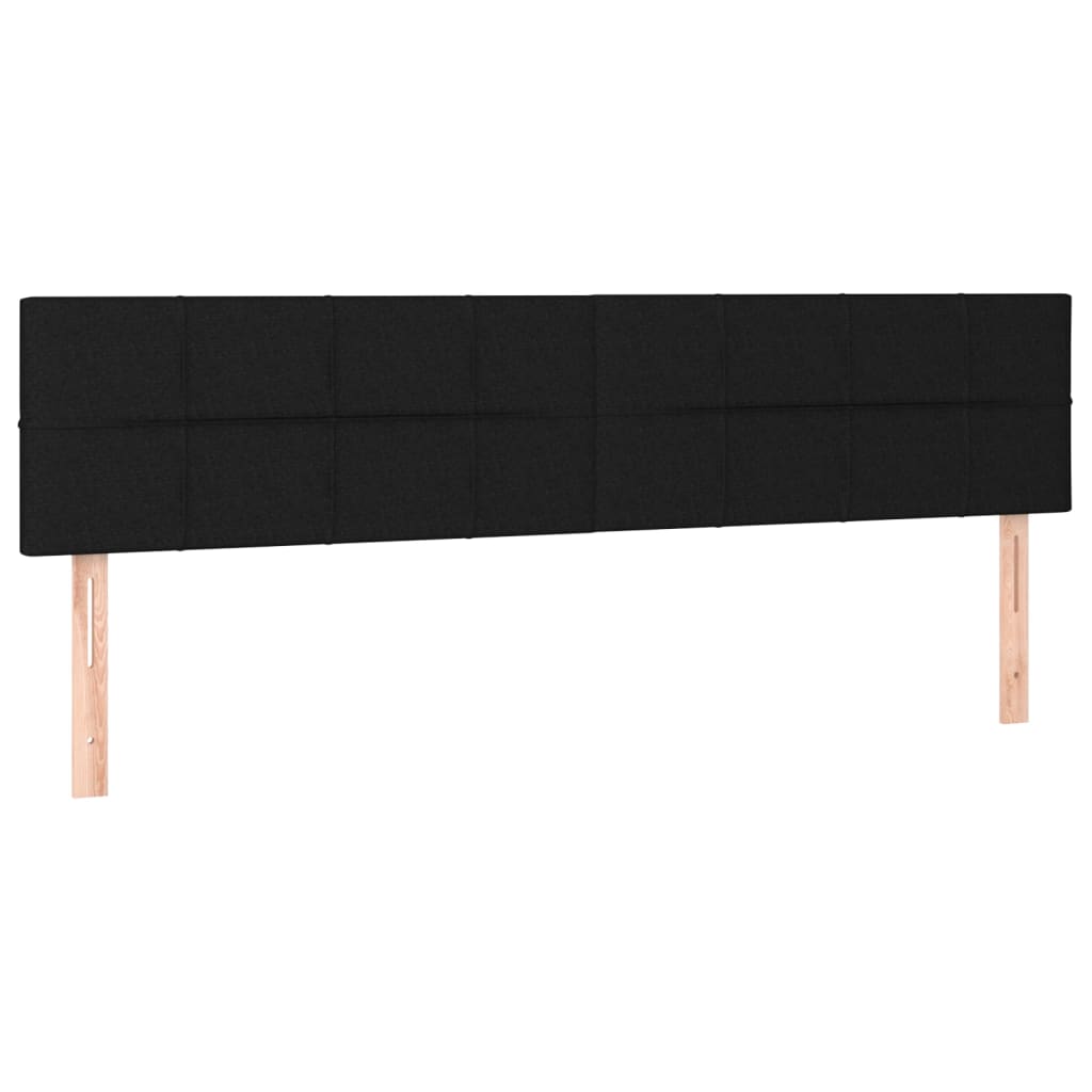 vidaXL Sommier à lattes de lit avec matelas Noir 200x200 cm Tissu