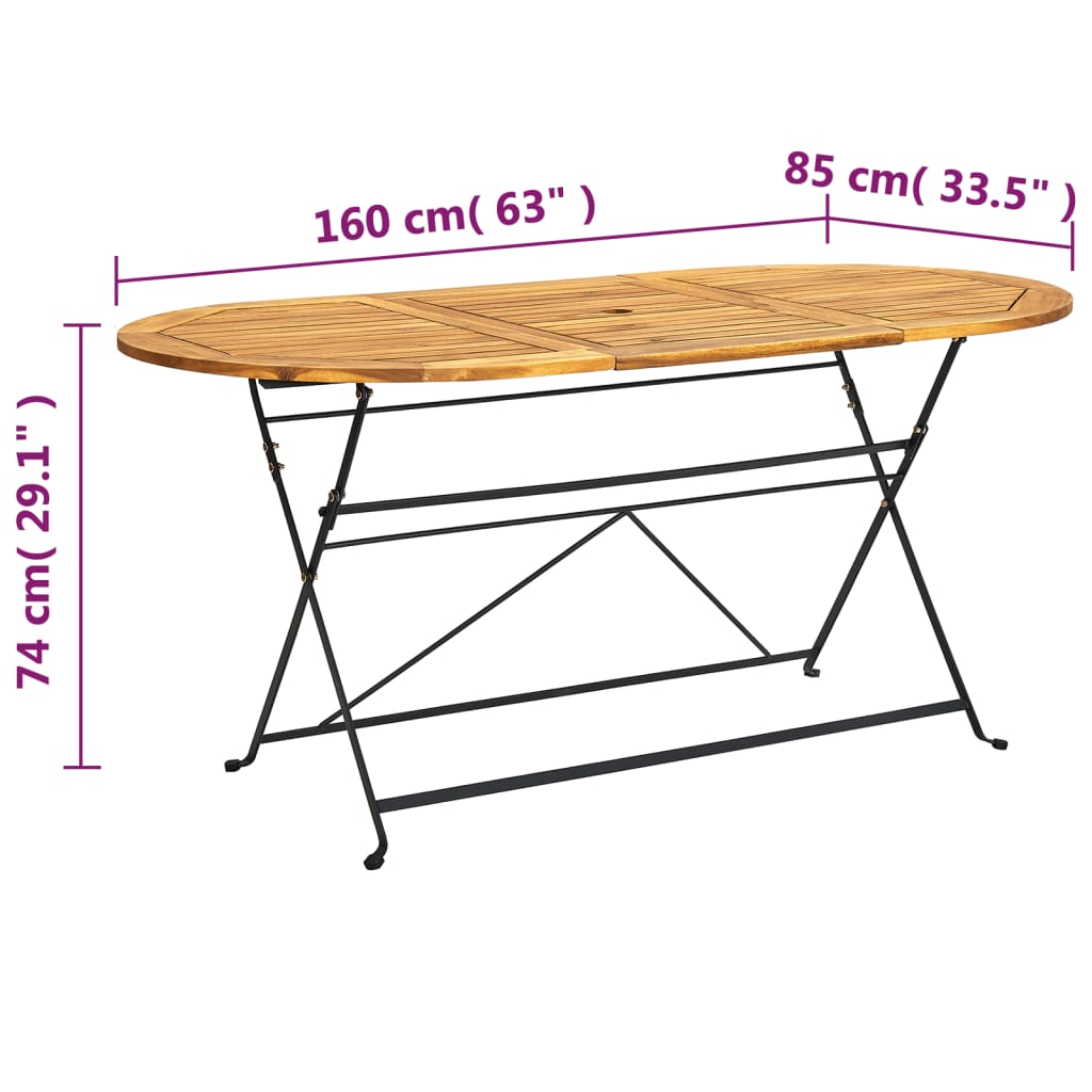 vidaXL Mobilier à dîner d'extérieur pliable 7 pcs Bois d'acacia solide