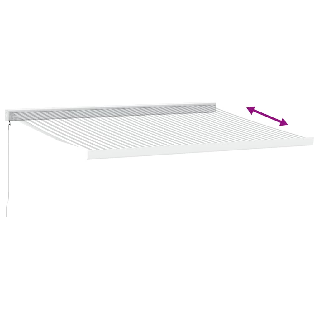 vidaXL Auvent rétractable anthracite et blanc 4x3 m tissu et aluminium