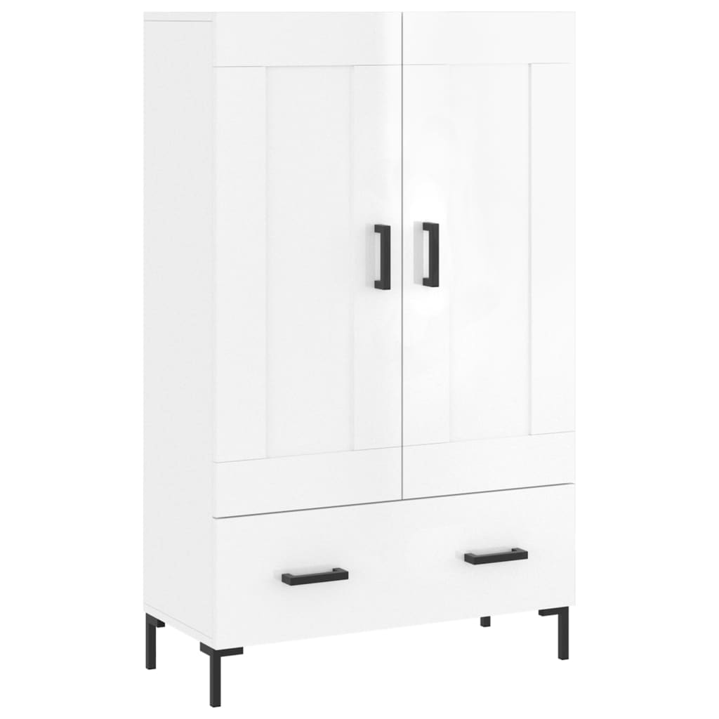 vidaXL Buffet haut blanc brillant 69,5x31x115 cm bois d'ingénierie