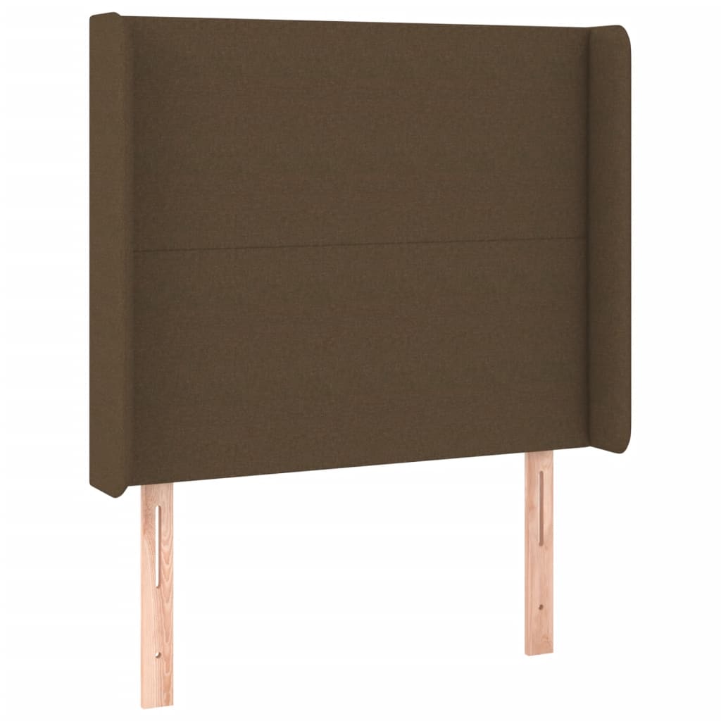 vidaXL Tête de lit à LED Marron foncé 93x16x118/128 cm Tissu