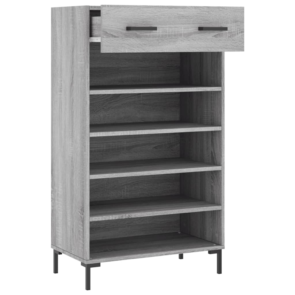 vidaXL Armoire à chaussures sonoma gris 60x35x105 cm bois d'ingénierie