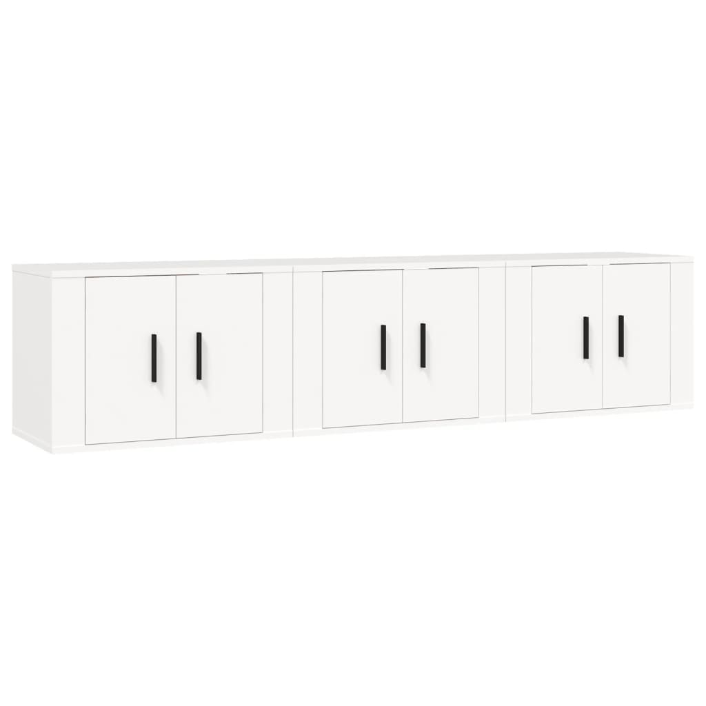 vidaXL Meubles TV muraux 3 pcs blanc 57x34,5x40 cm