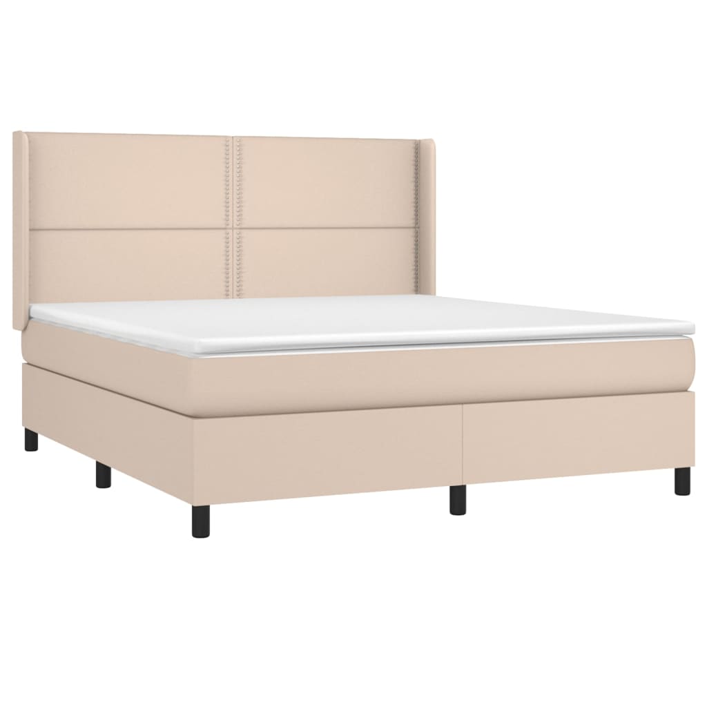 vidaXL Sommier à lattes de lit avec matelas Cappuccino 160x200 cm