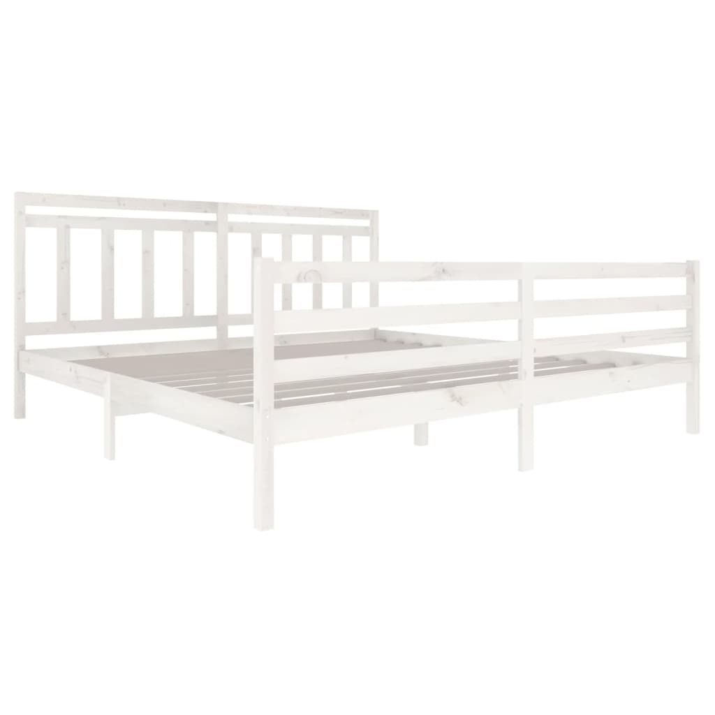 vidaXL Cadre de lit Blanc Bois massif 200x200 cm