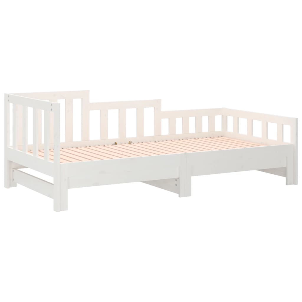 vidaXL Lit coulissant sans matelas blanc 2x(90x190) cm