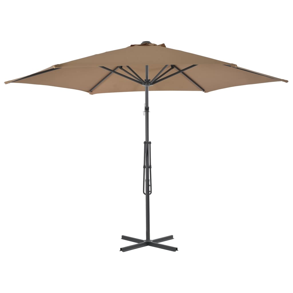 vidaXL Parasol d'extérieur avec mât en acier 300 cm Taupe