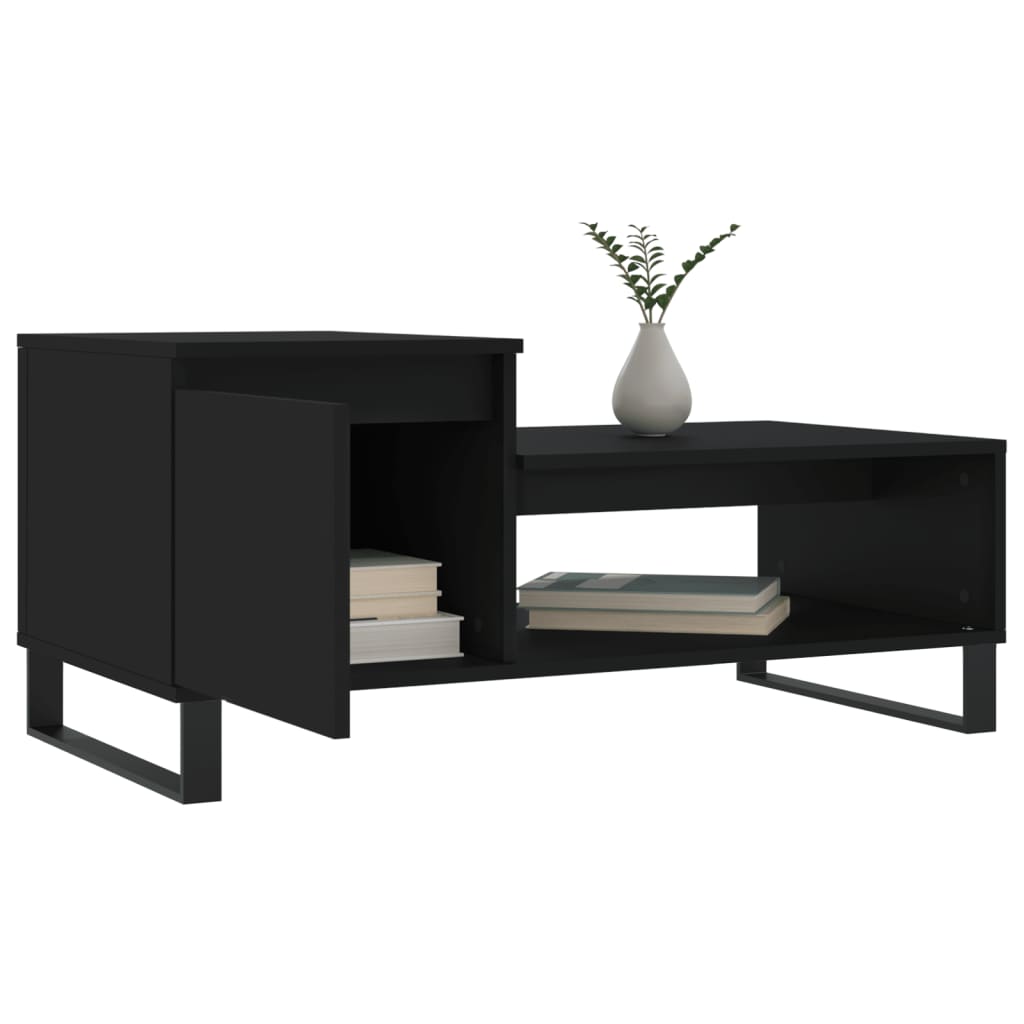 vidaXL Table basse Noir 100x50x45 cm Bois d'ingénierie