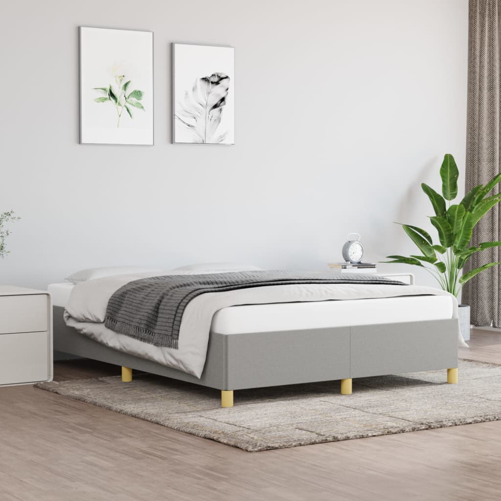 vidaXL Cadre de lit sans matelas gris clair 140x200 cm tissu