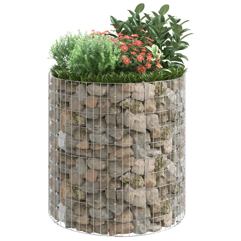 vidaXL Poteau à gabion circulaire Acier galvanisé Ø100x100 cm