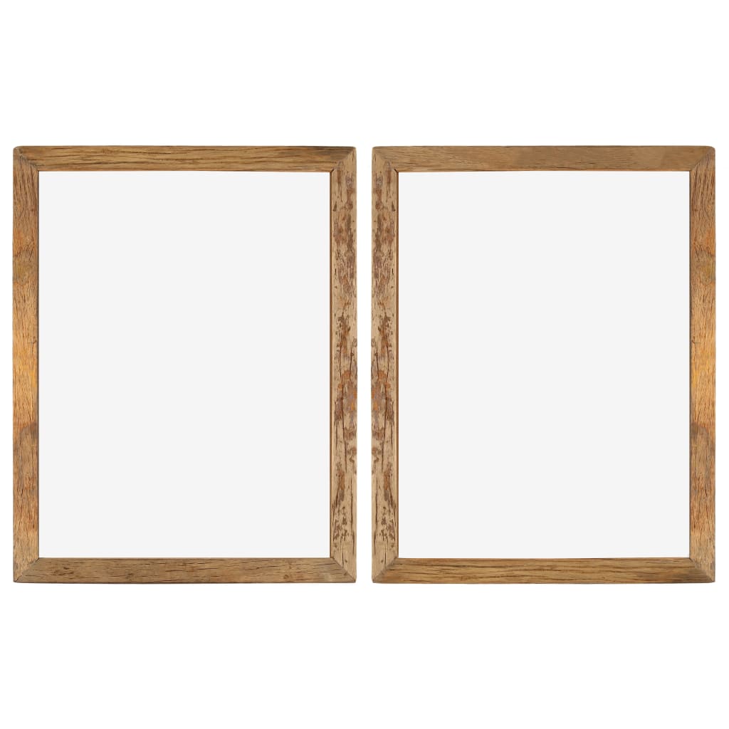 vidaXL Cadres photo 2 pcs 90x70cm Bois de récupération solide et verre