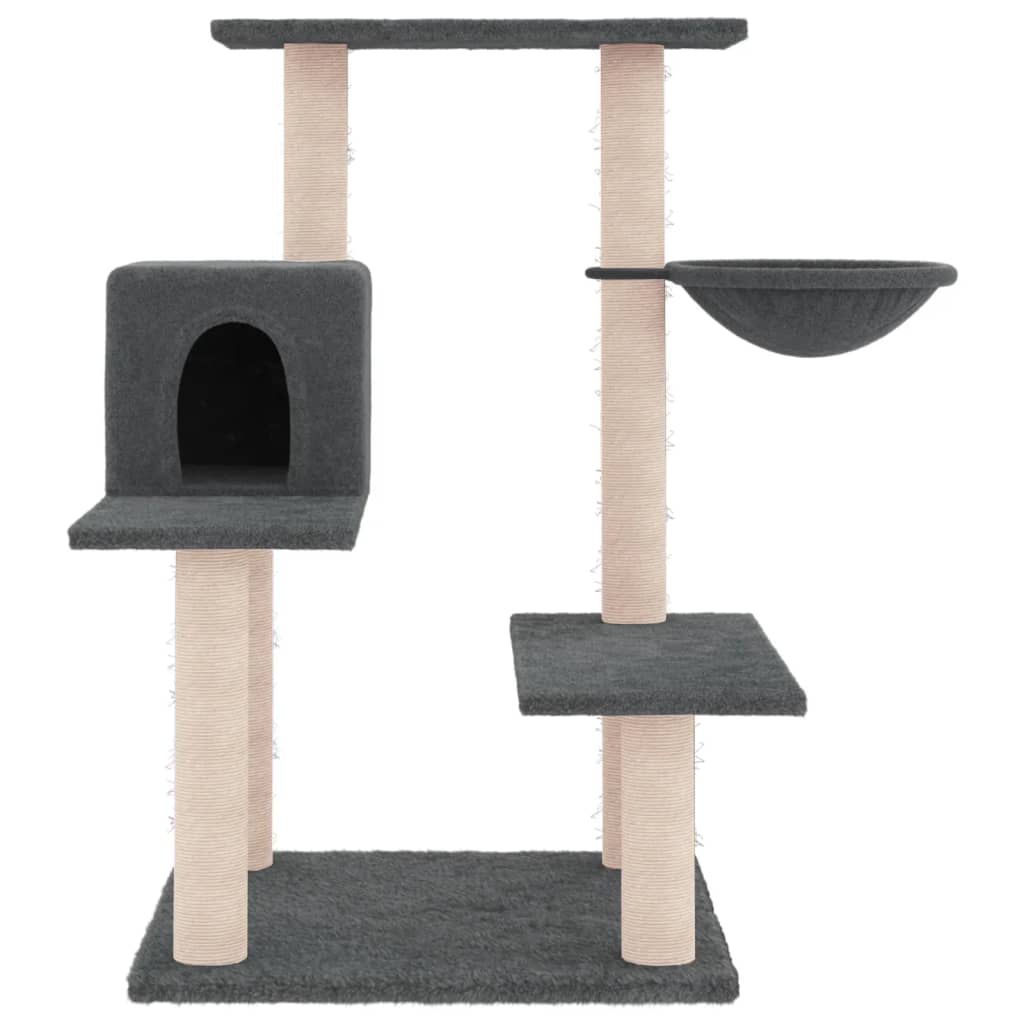 vidaXL Arbre à chat avec griffoirs en sisal gris foncé 82,5 cm