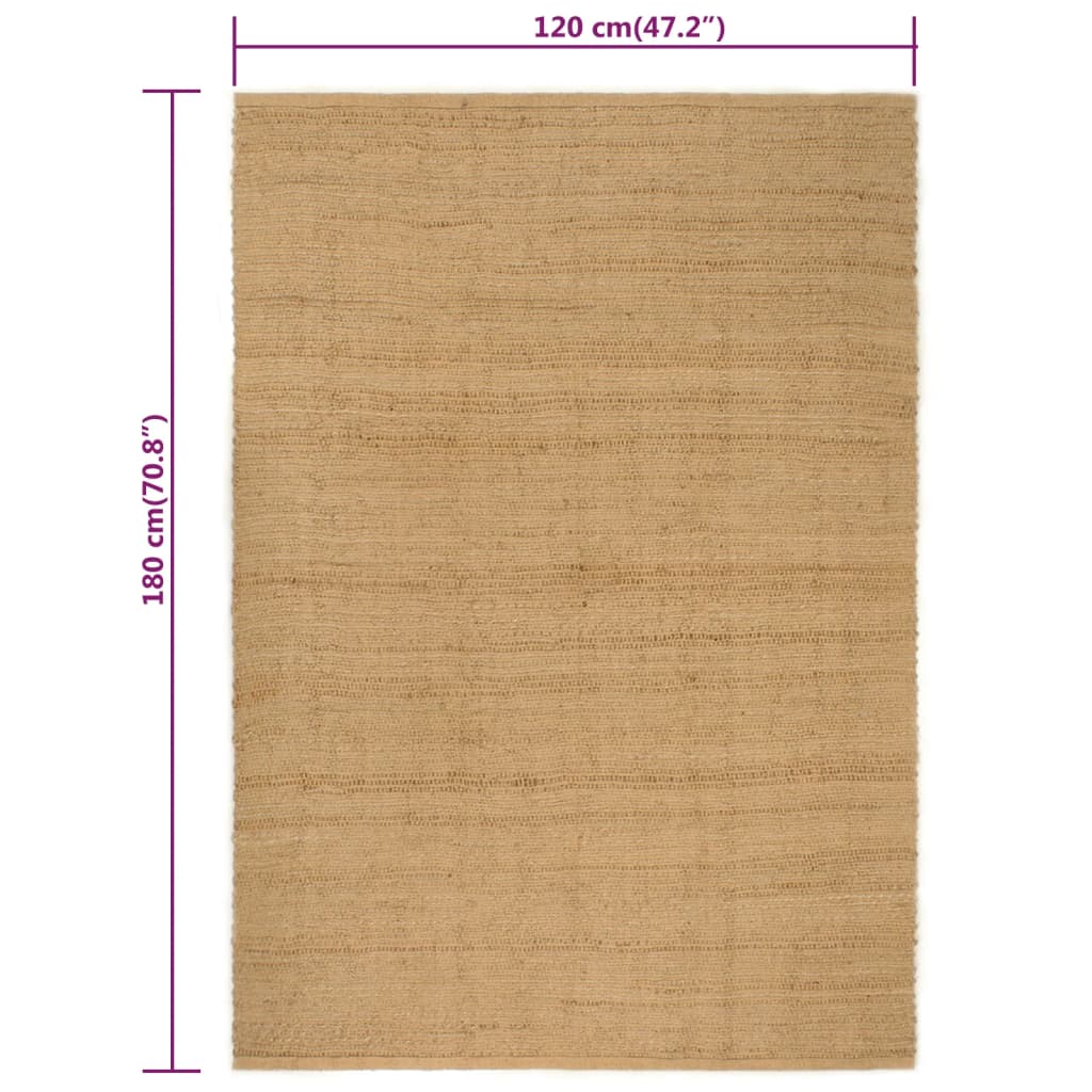 vidaXL Tapis rectangulaire Naturel 120x180 cm Jute