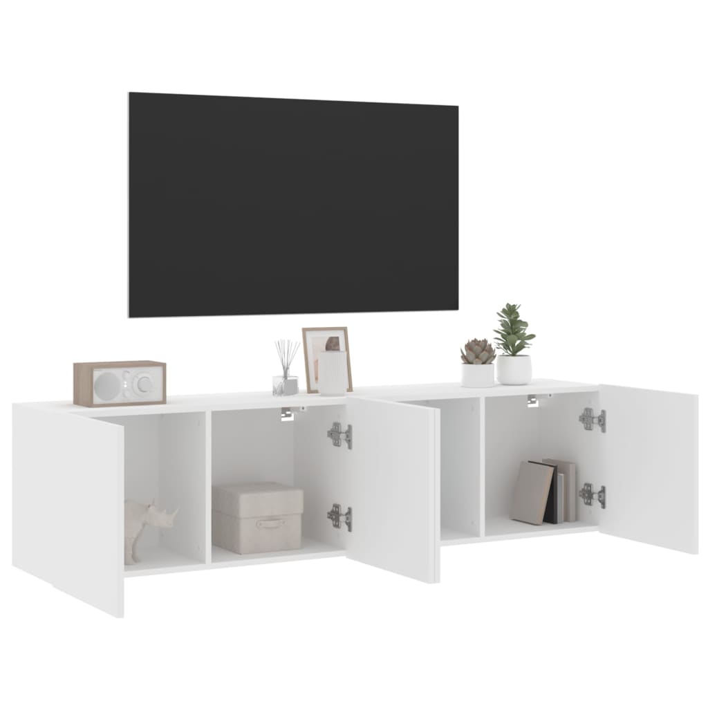 vidaXL Meubles TV muraux 2 pcs blanc 80x30x41 cm