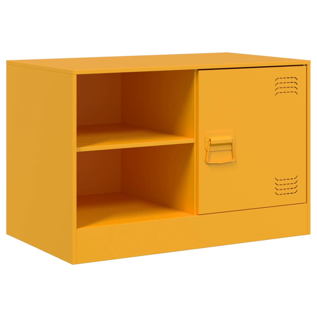 vidaXL Meuble TV jaune moutarde 67x39x44 cm acier