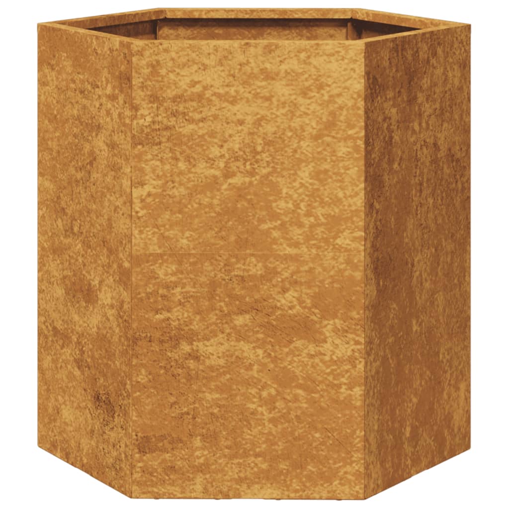 vidaXL Jardinière hexagone 46x40x45 cm acier corten