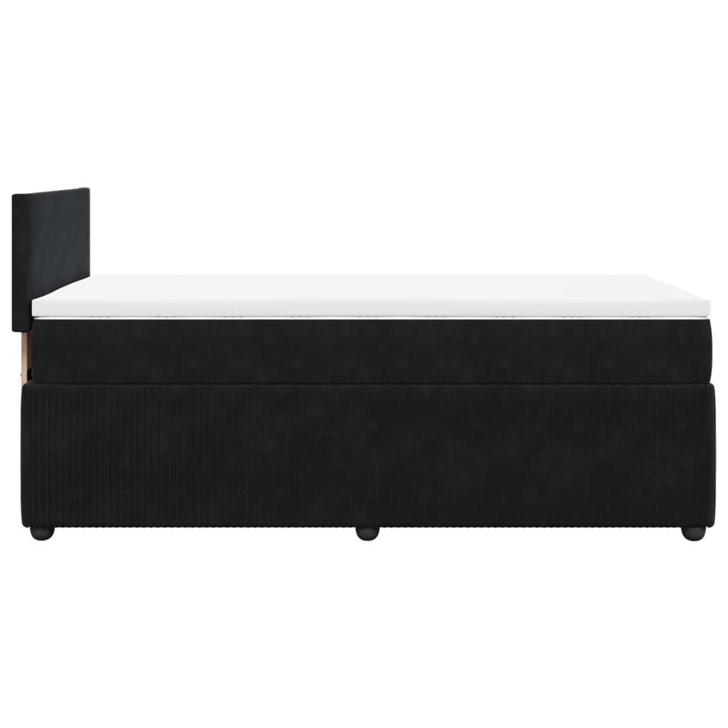 vidaXL Sommier à lattes de lit avec matelas Noir 90x190 cm Velours